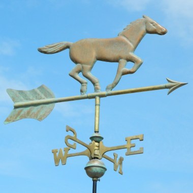 Natural Aged Copper Cottage Horse Weathervane